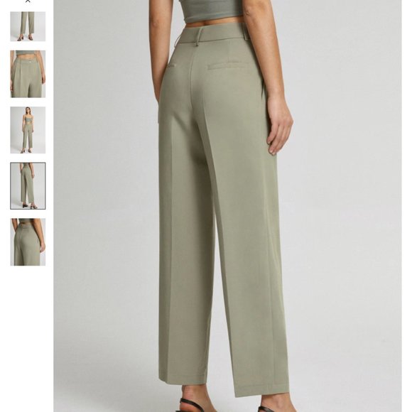 Cropped Mid Rise Straight Leg Trousers - Picture 3 of 3